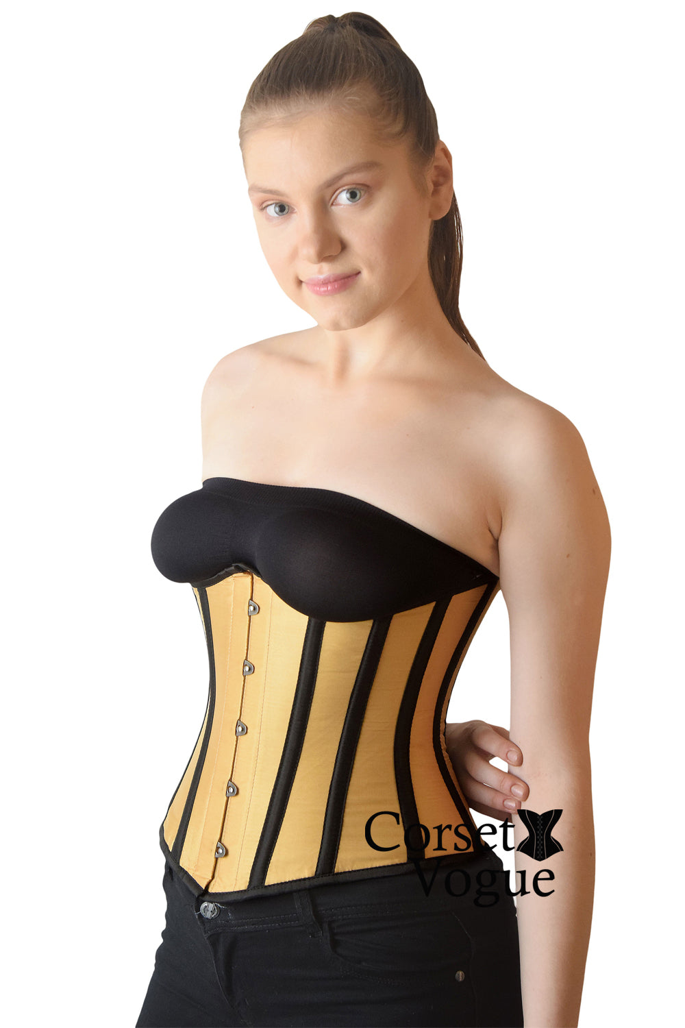 Curvy Gold Waist Reducing Under Bust Corset