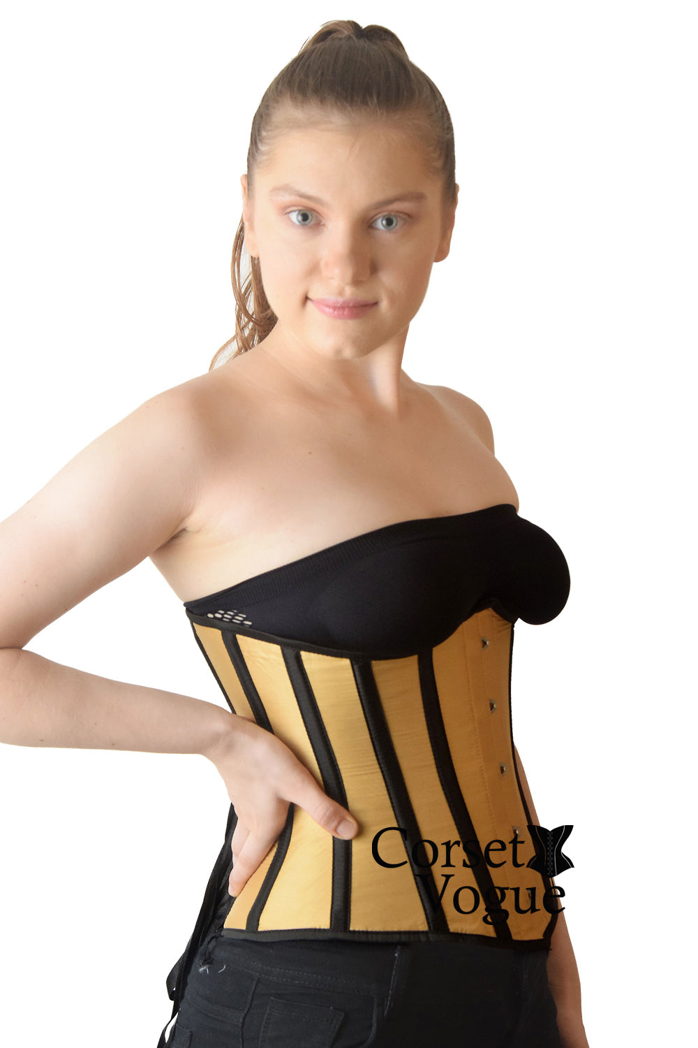 Curvy Gold Waist Reducing Under Bust Corset